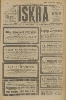 Iskra : dziennik polityczny, społeczny i literacki. R.15 (1924), nr 45