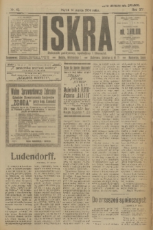 Iskra : dziennik polityczny, społeczny i literacki. R.15 (1924), nr 62