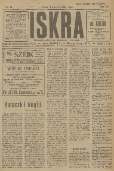 Iskra : dziennik polityczny, społeczny i literacki. R.15 (1924), nr 77