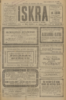 Iskra : dziennik polityczny, społeczny i literacki. R.15 (1924), nr 87