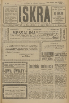 Iskra : dziennik polityczny, społeczny i literacki. R.15 (1924), nr 93