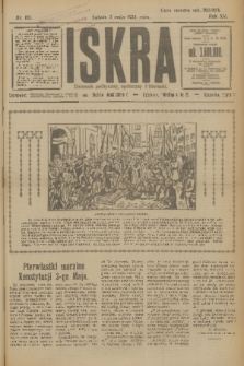 Iskra : dziennik polityczny, społeczny i literacki. R.15 (1924), nr 101