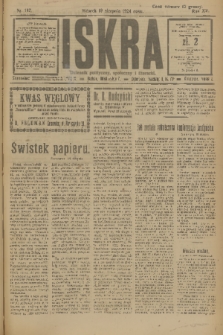 Iskra : dziennik polityczny, społeczny i literacki. R.15 (1924), nr 187