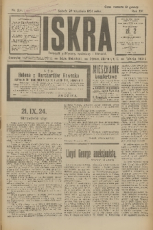 Iskra : dziennik polityczny, społeczny i literacki. R.15 (1924), nr 214