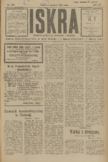 Iskra : dziennik polityczny, społeczny i literacki. R.15 (1924), nr 278