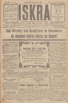 Iskra : dziennik polityczny, społeczny, gospodarczy i literacki. R.16 (1925), nr 72