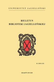 Biuletyn Biblioteki Jagiellońskiej. R. 69-70, 2019-2020 [całość]