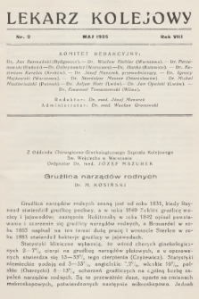 Lekarz Kolejowy. R.8, 1935, nr 2