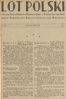 Lot Polski : organ Ligi Obrony Powietrznej i Przeciwgazowej oraz Aeroklubu Rzeczypospolitej Polskiej. R. 6, 1928, nr 3