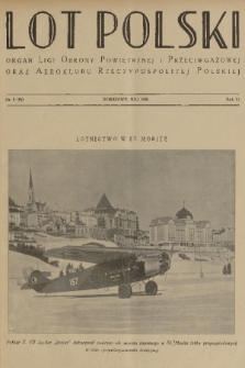 Lot Polski : organ Ligi Obrony Powietrznej i Przeciwgazowej oraz Aeroklubu Rzeczypospolitej Polskiej. R. 6, 1928, nr 5