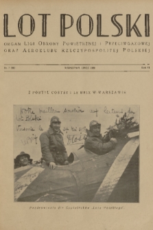 Lot Polski : organ Ligi Obrony Powietrznej i Przeciwgazowej oraz Aeroklubu Rzeczypospolitej Polskiej. R. 6, 1928, nr 7