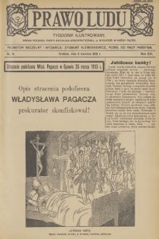 Prawo Ludu : tygodnik ilustrowany : organ Polskiej Partyi Socyalno-Demokratycznej. R.16, 1913, nr 14