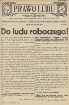 Prawo Ludu : tygodnik ilustrowany : organ Polskiej Partyi Socyalno-Demokratycznej. R.16, 1913, nr 21