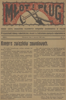 Młot i Pług : organ Centr. Zrzeszenia Klasowych Związków Zawodowych w Polsce. R.1, 1929, nr 9