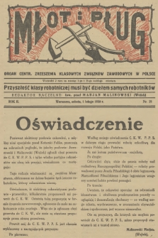 Młot i Pług : organ Centr. Zrzeszenia Klasowych Związków Zawodowych w Polsce. R.2, 1930, nr 25