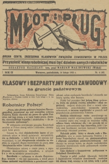 Młot i Pług : organ Centr. Zrzeszenia Klasowych Związków Zawodowych w Polsce. R.3, 1931, nr 4
