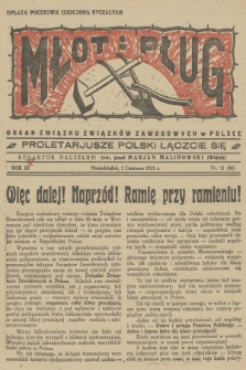 Młot i Pług : organ Związku Związków Zawodowych w Polsce. R.3, 1931, nr 11