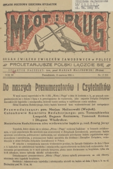 Młot i Pług : organ Związku Związków Zawodowych w Polsce. R.3, 1931, nr 12