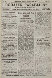 Dodatek Parafjalny do tygodnika „Niedziela” Parafji Wniebowzięcia Najświętszej Marji Panny. 1935, nr 15