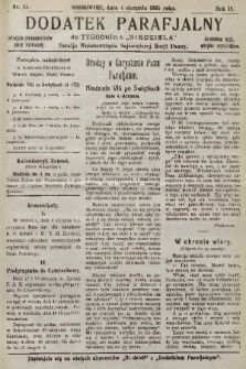 Dodatek Parafjalny do tygodnika „Niedziela” Parafji Wniebowzięcia Najświętszej Marji Panny. 1935, nr 31