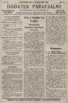 Dodatek Parafjalny do tygodnika „Niedziela” Parafji Wniebowzięcia Najświętszej Marji Panny. 1935, nr 32