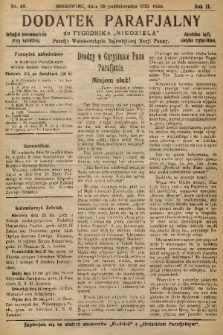 Dodatek Parafjalny do tygodnika „Niedziela” Parafji Wniebowzięcia Najświętszej Marji Panny. 1935, nr 42