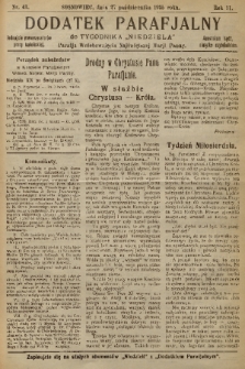 Dodatek Parafjalny do tygodnika „Niedziela” Parafji Wniebowzięcia Najświętszej Marji Panny. 1935, nr 43