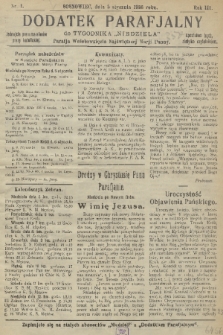 Dodatek Parafjalny do tygodnika „Niedziela” Parafji Wniebowzięcia Najświętszej Marji Panny. 1936, nr 1