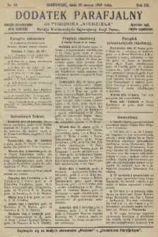 Dodatek Parafjalny do tygodnika „Niedziela” Parafji Wniebowzięcia Najświętszej Marji Panny. 1936, nr 13