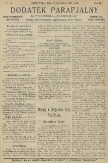 Dodatek Parafjalny do tygodnika „Niedziela” Parafji Wniebowzięcia Najświętszej Marji Panny. 1936, nr 16
