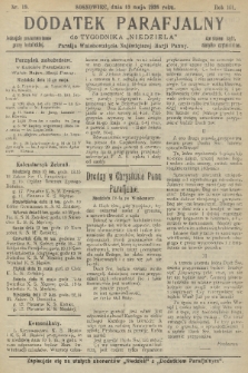 Dodatek Parafjalny do tygodnika „Niedziela” Parafji Wniebowzięcia Najświętszej Marji Panny. 1936, nr 19