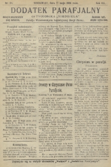 Dodatek Parafjalny do tygodnika „Niedziela” Parafji Wniebowzięcia Najświętszej Marji Panny. 1936, nr 20