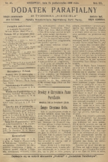 Dodatek Parafialny do Tygodnika „Niedziela” : Parafia Wniebowzięcia Najświętszej Marii Panny. 1936, nr 43
