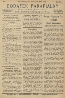 Dodatek Parafialny do Tygodnika „Niedziela” : Parafia Wniebowzięcia Najświętszej Marii Panny. 1936, nr 44