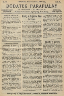Dodatek Parafialny do Tygodnika „Niedziela” : Parafia Wniebowzięcia Najświętszej Marii Panny. 1937, nr 16