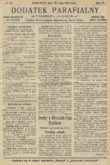Dodatek Parafialny do Tygodnika „Niedziela” : Parafia Wniebowzięcia Najświętszej Marii Panny. 1937, nr 22