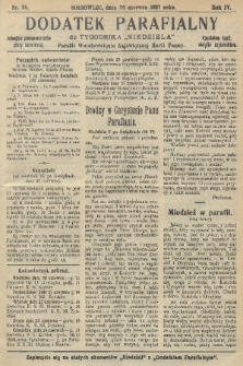Dodatek Parafialny do Tygodnika „Niedziela” Parafii Wniebowzięcia Najświętszej Marii Panny. 1937, nr 25