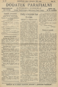 Dodatek Parafialny do Tygodnika „Niedziela” Parafii Wniebowzięcia Najświętszej Marii Panny. 1937, nr 32