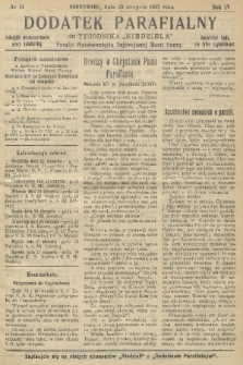 Dodatek Parafialny do Tygodnika „Niedziela” Parafii Wniebowzięcia Najświętszej Marii Panny. 1937, nr 34