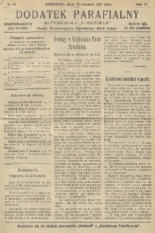 Dodatek Parafialny do Tygodnika „Niedziela” Parafii Wniebowzięcia Najświętszej Marii Panny. 1937, nr 35