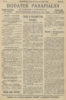 Dodatek Parafialny do Tygodnika „Niedziela” Parafii Wniebowzięcia Najświętszej Marii Panny. 1937, nr 39