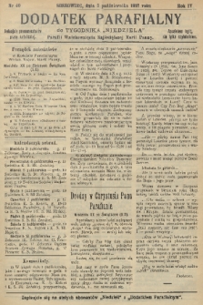 Dodatek Parafialny do Tygodnika „Niedziela” Parafii Wniebowzięcia Najświętszej Marii Panny. 1937, nr 40