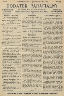 Dodatek Parafialny do Tygodnika „Niedziela” Parafii Wniebowzięcia Najświętszej Marii Panny. 1937, nr 42