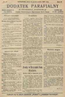Dodatek Parafialny do Tygodnika „Niedziela” Parafii Wniebowzięcia Najświętszej Marii Panny. 1937, nr 43