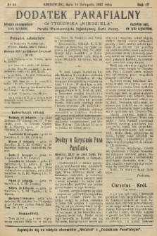 Dodatek Parafialny do Tygodnika „Niedziela” Parafii Wniebowzięcia Najświętszej Marii Panny. 1937, nr 46