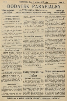 Dodatek Parafialny do Tygodnika „Niedziela” Parafii Wniebowzięcia Najświętszej Marii Panny. 1937, nr 51