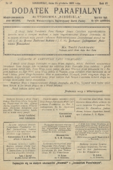 Dodatek Parafialny do Tygodnika „Niedziela” Parafii Wniebowzięcia Najświętszej Marii Panny. 1937, nr 52