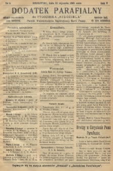 Dodatek Parafialny do Tygodnika „Niedziela” Parafii Wniebowzięcia Najświętszej Marii Panny. 1938, nr 5