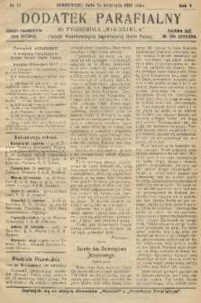 Dodatek Parafialny do Tygodnika „Niedziela” Parafii Wniebowzięcia Najświętszej Marii Panny. 1938, nr 17