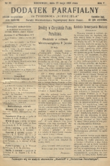 Dodatek Parafialny do Tygodnika „Niedziela” Parafii Wniebowzięcia Najświętszej Marii Panny. 1938, nr 22
